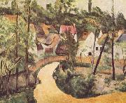 Paul Cezanne Strabenbiegung painting